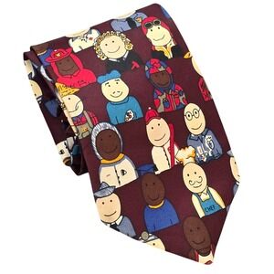Save the Children Silk Tie Men's Burgundy Todd Age 13 Children of the Future